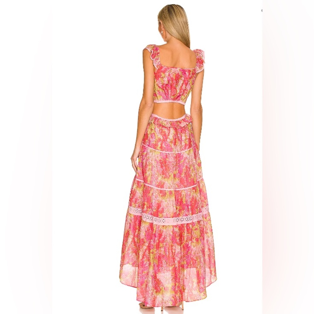 LoveShackFancy Madsen Floral Maxi Dress With Cut Outs - Picture 10 of 16